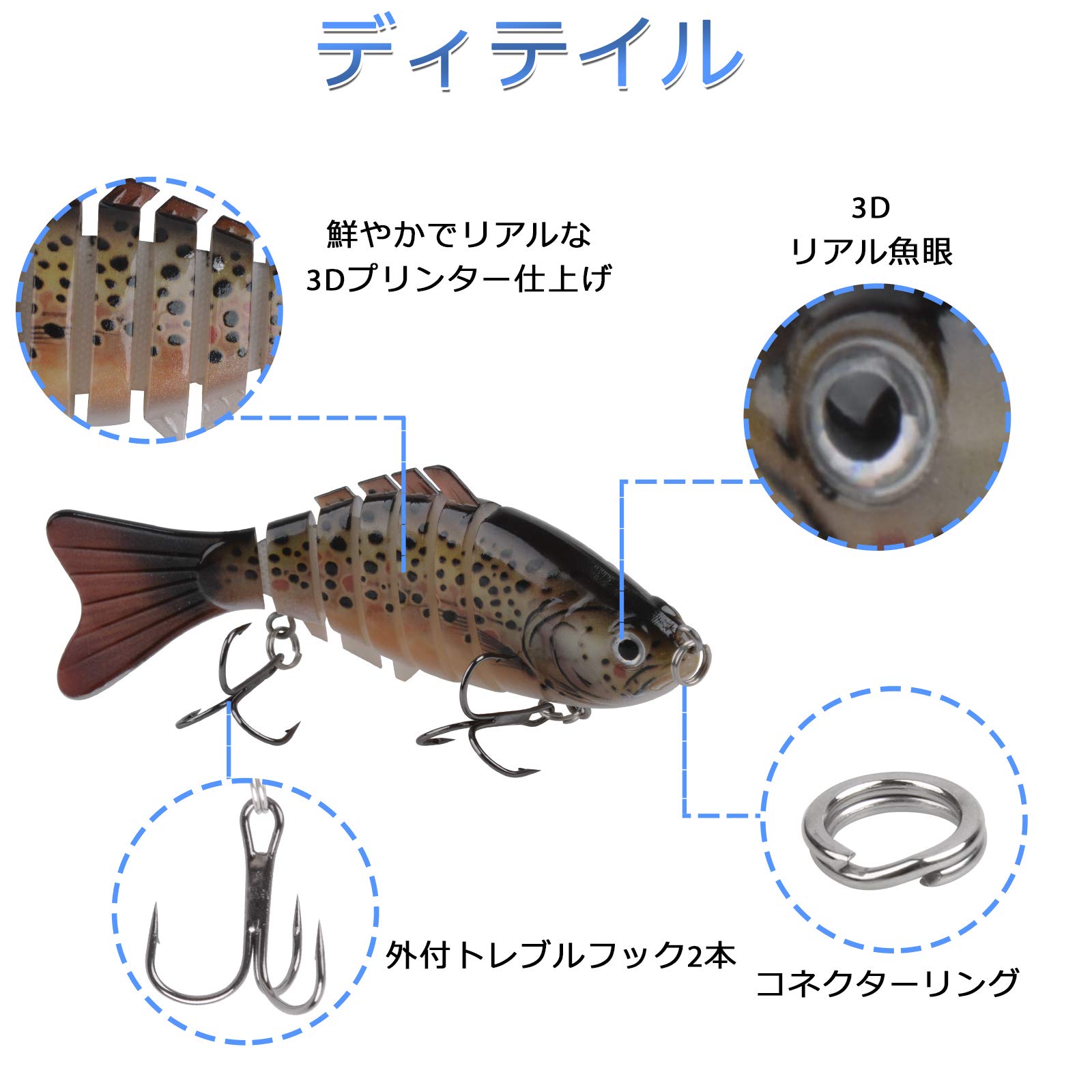 Amazon.co.jp: バス ルアー ジョイントルアー バスベイト スロー